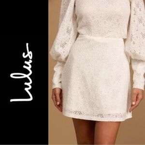 NWT Lulu’s Stay Stunning White Lace Mini Skirt / Medium